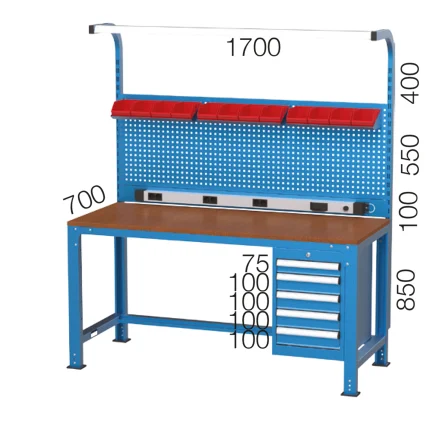 3139 – 5 ÇEKMECELİ ASKI PANOLU AYDINLATMALI ELEKTRİK PANOLU ÇALIŞMA TEZGAHI