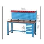 3135 – WORKBENCH WITH 3 DRAWERS , PEGBOARD  POWER BAR AND LINBIN BOXES