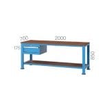 3265 – WORKBENCH WITH 3 DRAWERS, LINBIN BOXES  AND UPPER CABINET