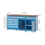 3444 – WORKBENCH WITH 12 DRAWERS AND CUPBOARD