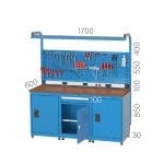 3596 – 6 ÇEKMECELİ, 2 DOLAPLI ELEKTRİK PANOLU FLORESANLI BANKO