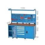 3444 – WORKBENCH WITH 12 DRAWERS AND CUPBOARD