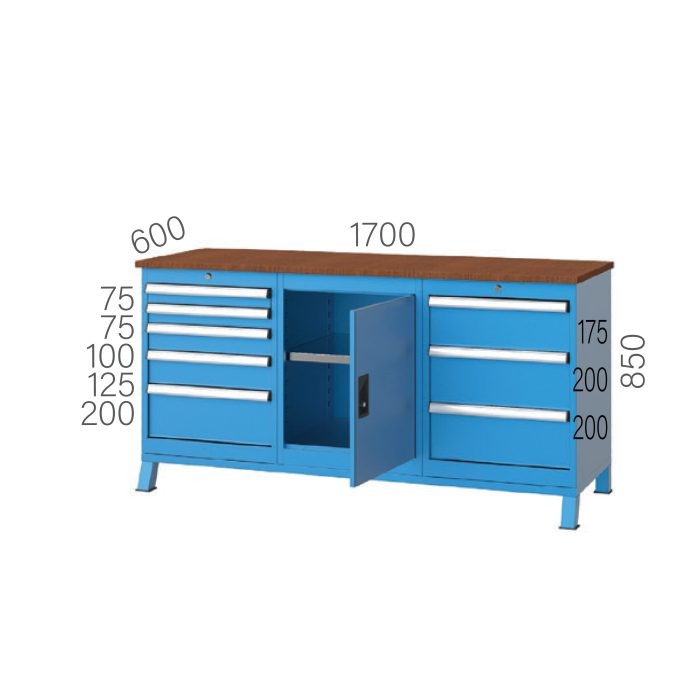 3605 – WORKBENCH 8 DRAWERS and CABINET