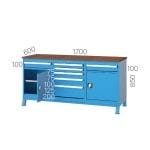 3625 – 2 DOLAPLI, 5 ÇEKMECELİ 2 RAFLI ASKI PANOLU ÇALIŞMA TEZGAHI