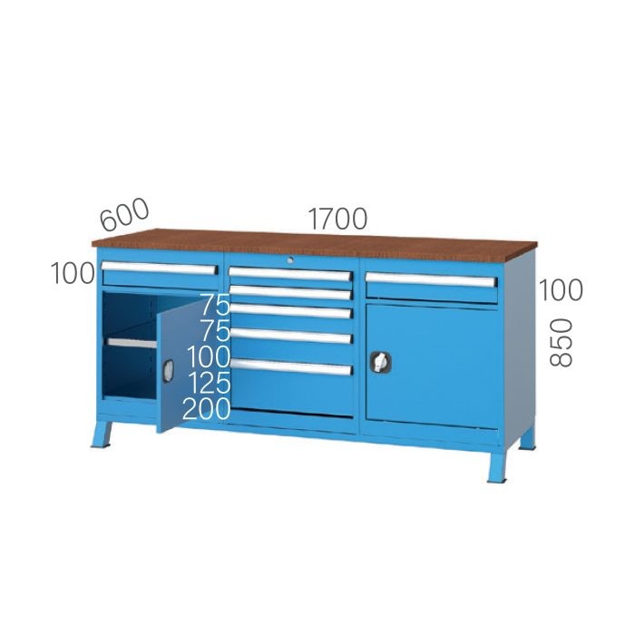3622 – WORKBENCH 2 CABINETS 1 and 5 DRAWERS