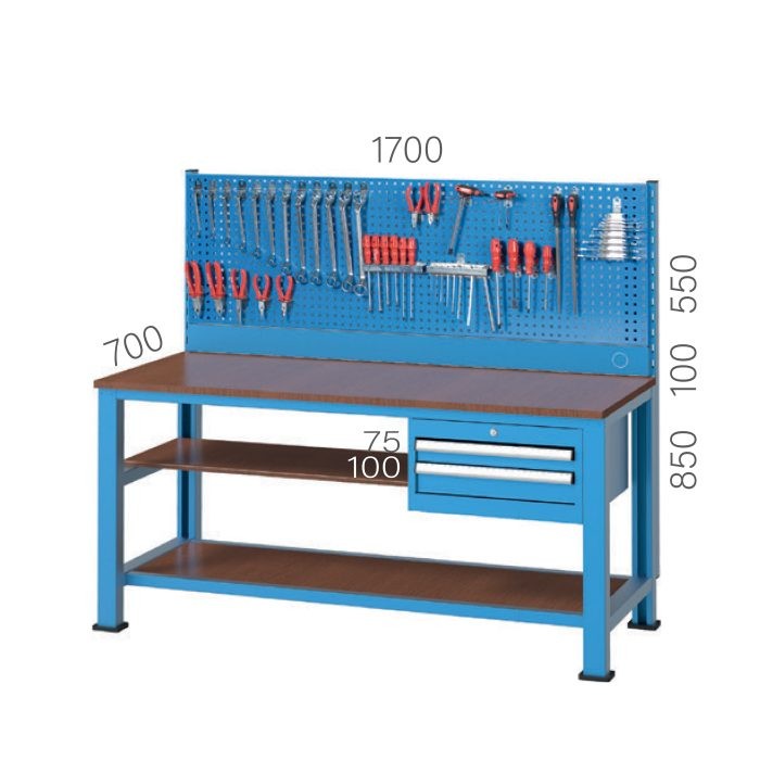 3715 – WORKBENCH 2 DRAWERS and PEGBOARD