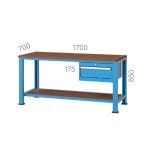 3740 –  WORKBENCH WITH  3 DRAWERS , PEGBOARD AND LOWER SHELF