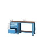 2325 – MOBILE BENCH WITH 2 FIXED SHELVES 3 DRAWERS 1 CNC STORAGE DRAWER INCLUDING 12 MORSE HOLDERS