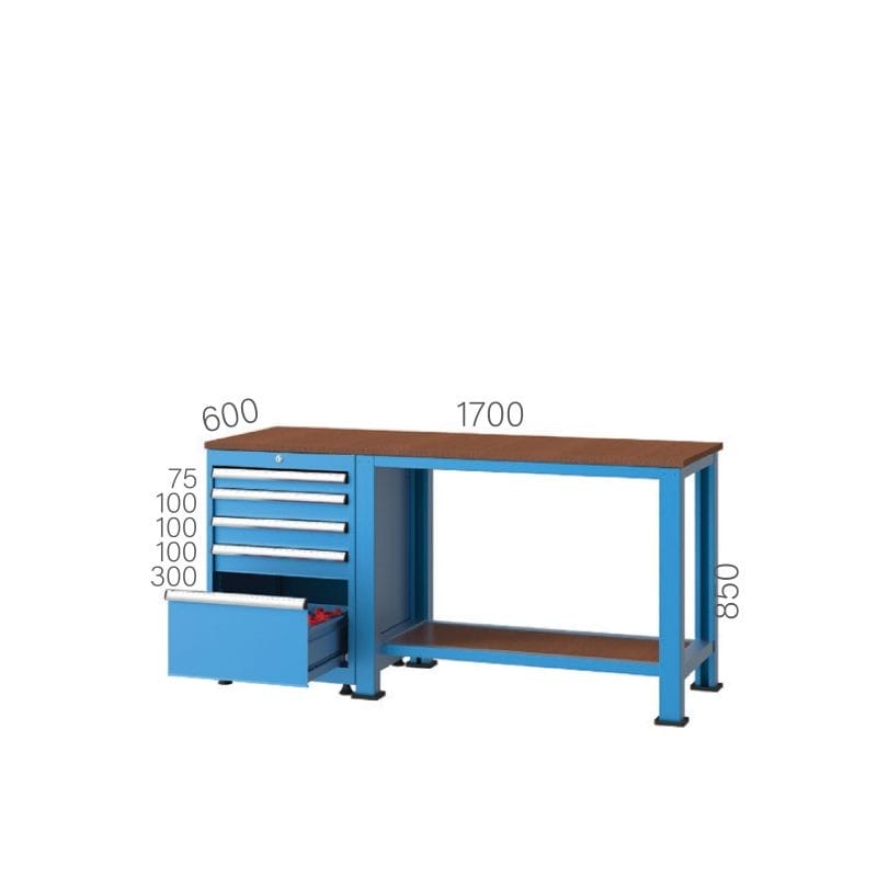 2176 - WORKBENCH WITH 4 DRAWERS LOWER SHELF AND 1 CNC STORAGE