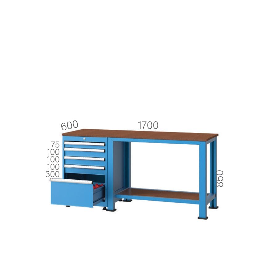 2176 - WORKBENCH WITH 4 DRAWERS LOWER SHELF AND 1 CNC STORAGE DRAWER ...