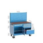 2550 – 2 ÇEKMECELİ 2 KAPAKLI, 2 MORS TUTUCU ÇEKMECELİ CNC TAKIM DOLABI