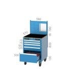 2570 – 3 ÇEKMECELİ, 2 ADET CNC ÇEKMECELİ TAKIM DOLABI