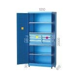 6120 – 8 ÇEKMECELİ, AYARLANABİLİR 3 RAFLI KAPILI DOLAP