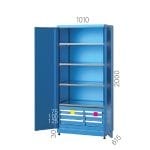 6077 – ASKI PANOLU, ÇEKMECELİ, RAFLI VE KAPAKLI DOLAP