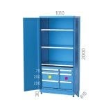 6935 – INDUSTRIAL CABINET WITH PLEXIGLASS DOOR PEGBOARD AND 11 DRAWERS
