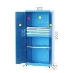 6110 – 6 ÇEKMECELİ, ASKI PANOLU AYARLANABİLİR 4 RAFLI KAPILI DOLAP