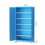 6212 – INDUSTRIAL CABINET WITH 2 DRAWERS AND 4 HEIGHT ADJUSTABLE SHELVES