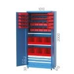 6910 – INDUSTRIAL CABINET WITH 9 PLASTIC BOXES AND 71 PLASTIC BINS