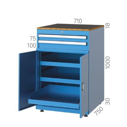 7110 – TOOL CABINET 2 DRAWERS, 3 MOVEABLE SHELVES