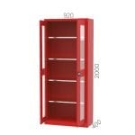 7490 – FIRE EQUIPMENT CABINET WITH DIVIDED SHELVES AND PLEXIGLASS DOORS