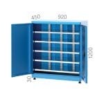 6230 –MATERIAL CABINET WITH 5 HEIGHT ADJUSTABLE  SHELVES , PEGBOARD AND PLASTIC LINBIN BOXES