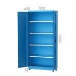 6230 –MATERIAL CABINET WITH 5 HEIGHT ADJUSTABLE  SHELVES , PEGBOARD AND PLASTIC LINBIN BOXES