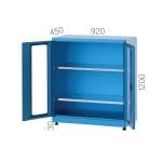 6236 – MATERIAL CABINET WITH 4 HEIGHT ADJUSTABLE SHELVES AND PLEXIGLASS DOORS