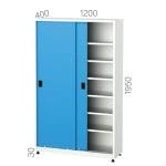 6525 – MATERIAL CABINET WITH SLIDING DOOR AND 2 HEIGHT ADJUSTABLE SHELVES