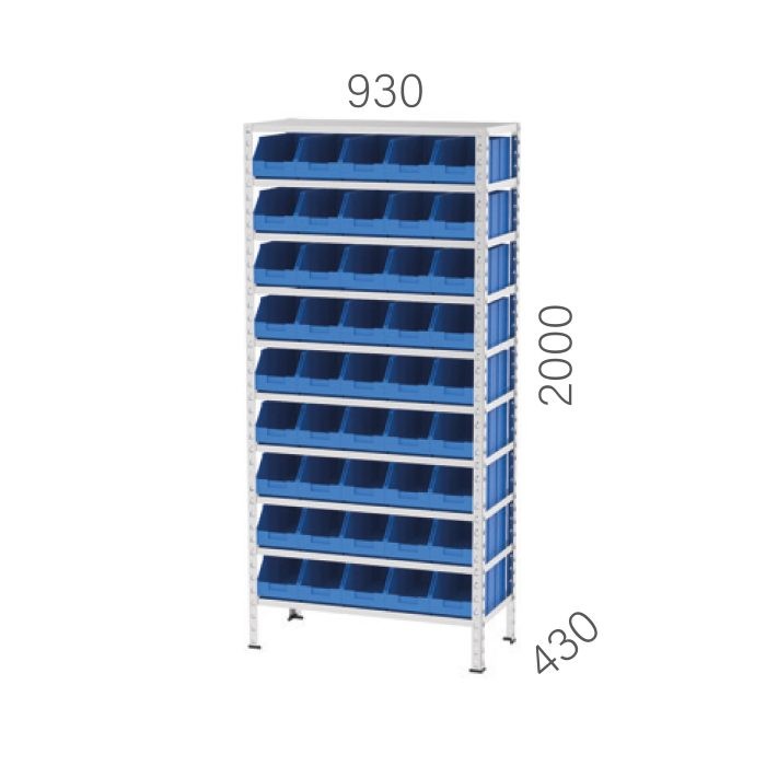 20949 – STAND LINBIN BOXES, 10 SHELVES