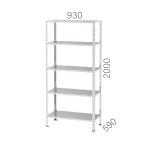 20959 – GALVANIZED METAL SHELF UNIT WITH 5 SHELVES (930X590X2000MMH)