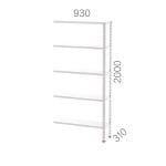 21943-1 – GALVANIZED METAL SHELF EXTENSION UNIT WITH 5 SHELVES (930X430X2000MMH)