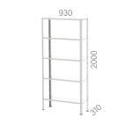 21943 – STARTING MODULE GALVANIZED METAL SHELF UNIT WITH 5 SHELVES (930X430X2000MMH)