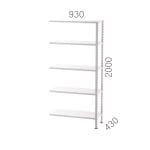 21931-1 – GALVANIZED METAL SHELF EXTENSION UNIT WITH 5 SHELVES (930X310X2000MMH)