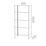 21931 – STARTING MODULE GALVANIZED METAL SHELF UNIT WITH 5 SHELVES (930X310X2000MMH)