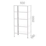 21943 – STARTING MODULE GALVANIZED METAL SHELF UNIT WITH 5 SHELVES (930X430X2000MMH)
