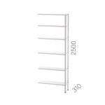 26931 – STARTING MODULE GALVANIZED METAL SHELF UNIT WITH 6 SHELVES (930X310X2500MMH)