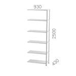 26931 – STARTING MODULE GALVANIZED METAL SHELF UNIT WITH 6 SHELVES (930X310X2500MMH)