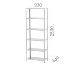 26943-1 – GALVANIZED METAL SHELF EXTENSION UNIT WITH 6 SHELVES (930X430X2500MMH)
