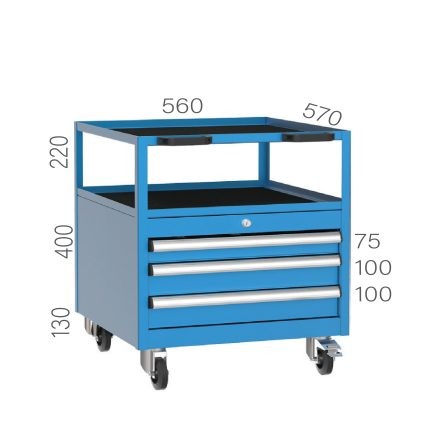 4040 – SERVICE CART 3 DRAWERS and SHELVES on TOP