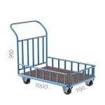 8011 – TEK ÇEKMECELİ 2 KATLI UZUN TİP MALZEME TAŞIMA ARABASI