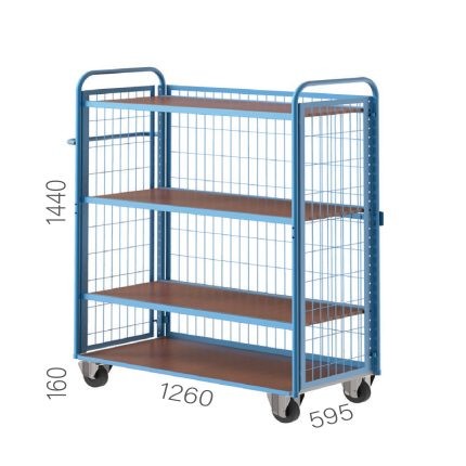 20945 – CLOSED SIDE GALVANIZED METAL SHELF UNIT WITH 6 SHELVES 9 DIVIDERS AND TOOL PANEL (930X310X2000MMH)