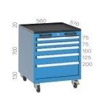 4040 – TOOL TROLLEY WITH 3 DRAWERS AND 1 SHELF